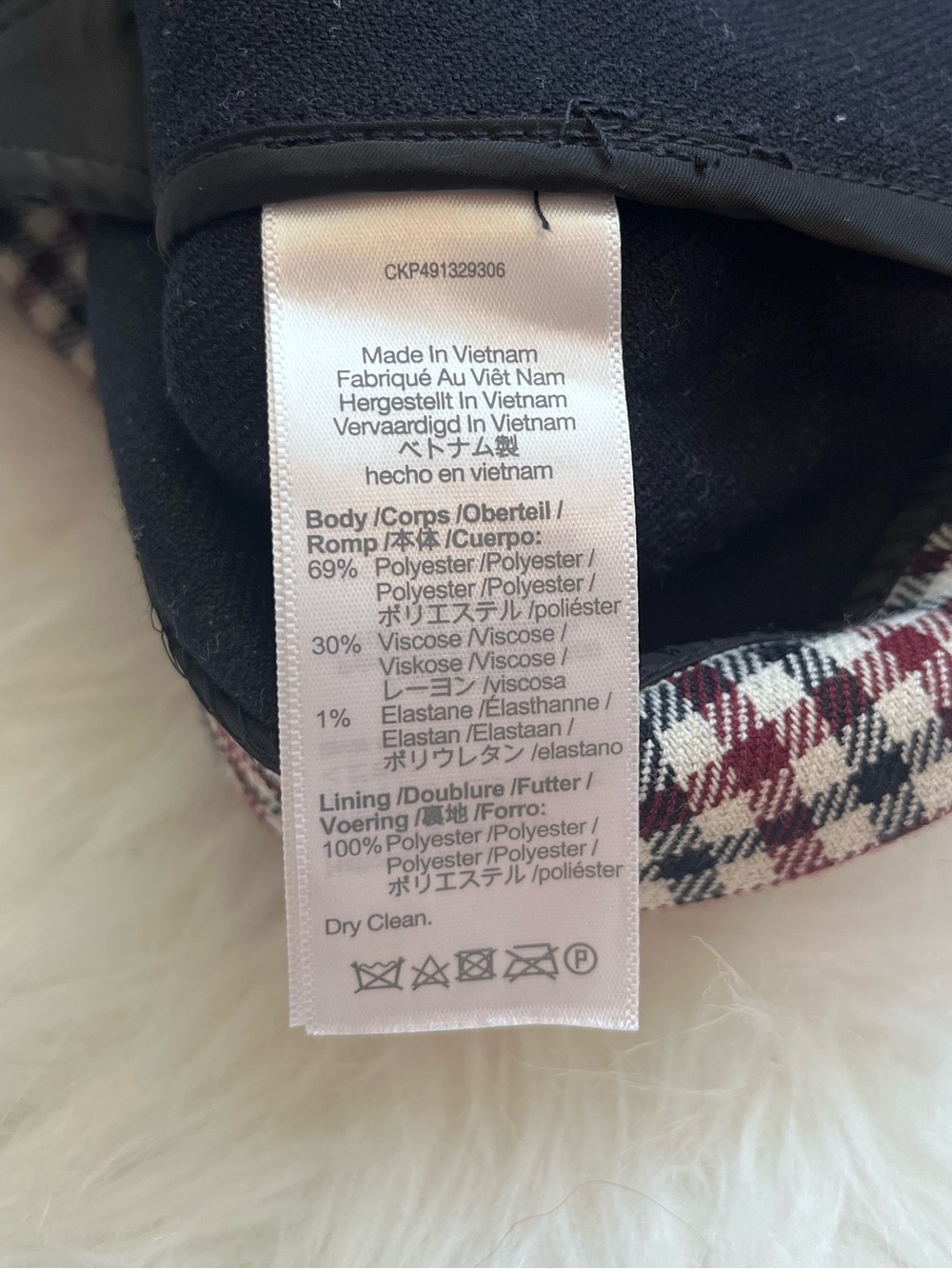 Madewell Plaid Houndstooth Suiting Mini Skirt Aroma Burgundy Navy Size 00 - Picture 12 of 16